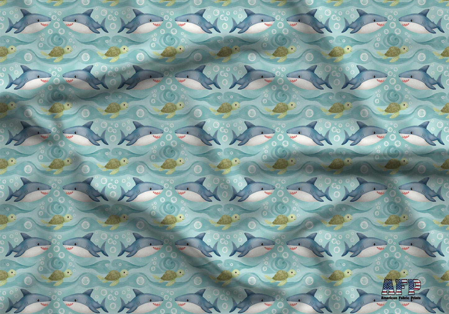 Underwater Greetings Fabric - Shop now at American Fabric Prints