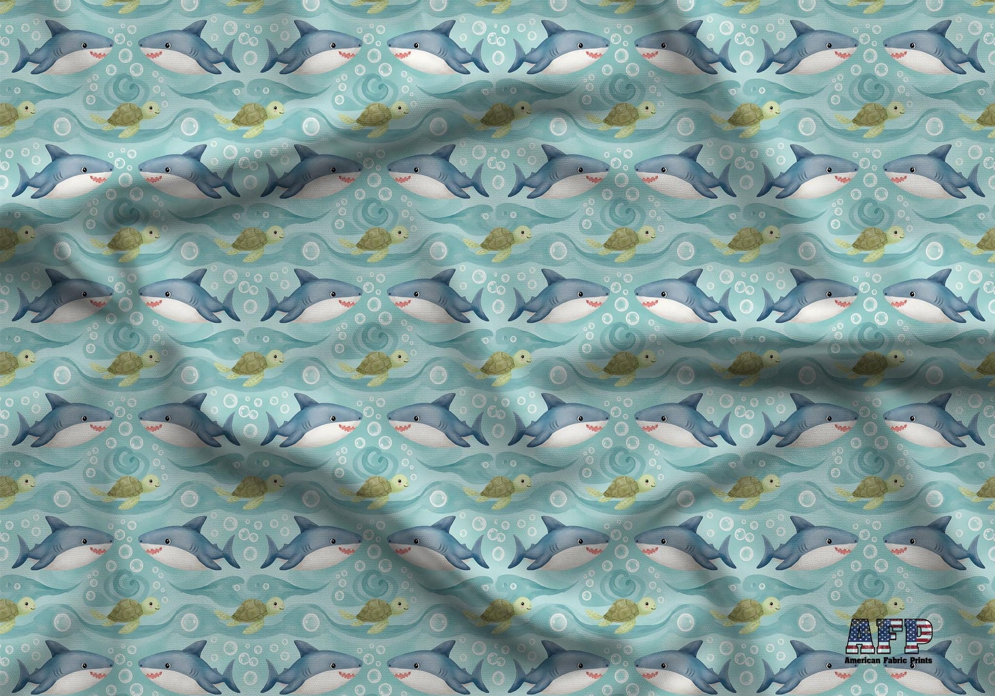 Underwater Greetings Fabric - Shop now at American Fabric Prints