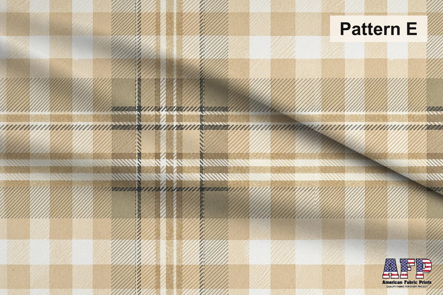 Beige Plaid 2 Fabric Bundle Set - Shop now at American Fabric Prints