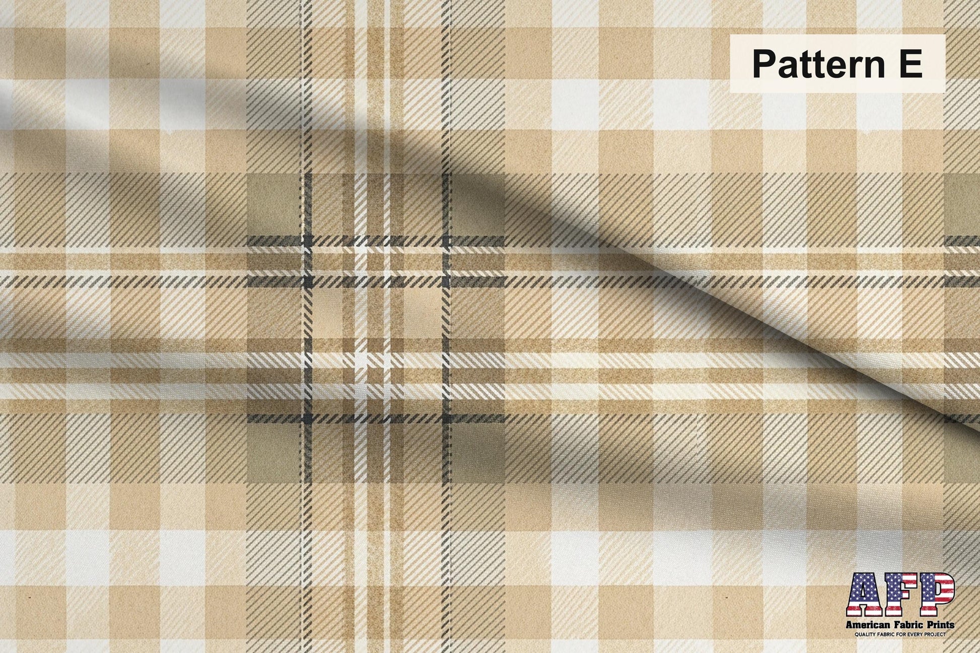 Beige Plaid 2 Fabric Bundle Set - Shop now at American Fabric Prints