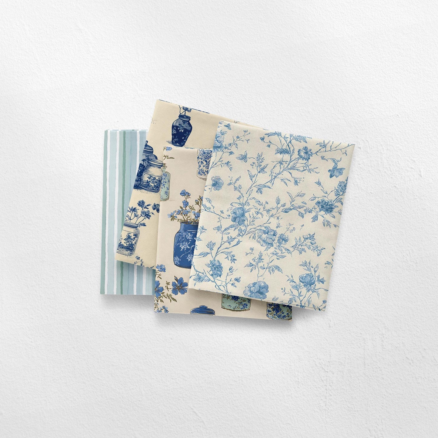 Blue Vases Fabric Bundle Set - Shop now at American Fabric Prints