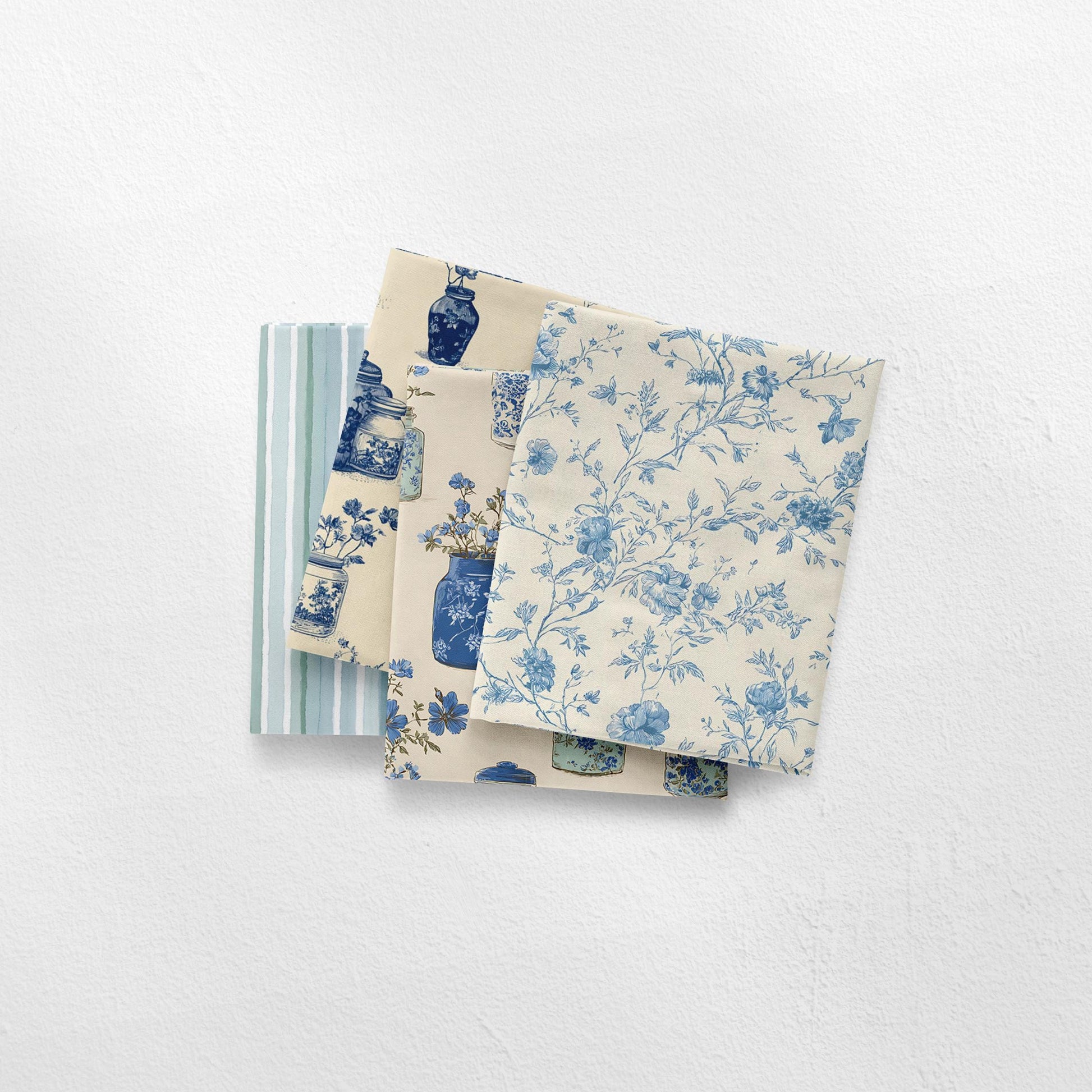 Blue Vases Fabric Bundle Set - Shop now at American Fabric Prints