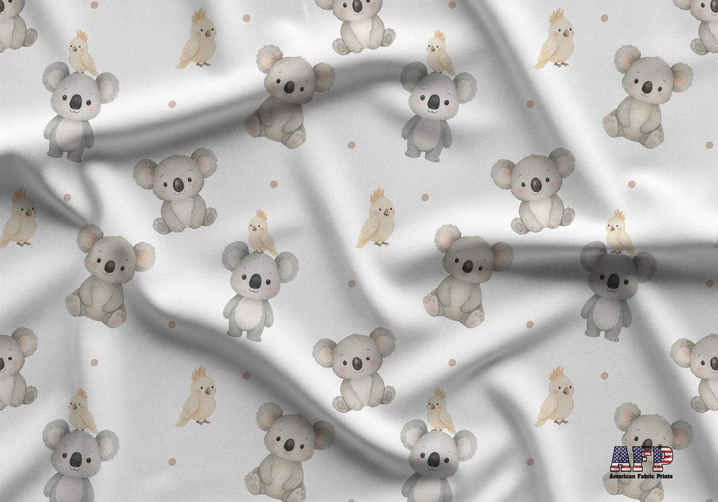 Koalas and Parrots Fabric - Shop now at American Fabric Prints