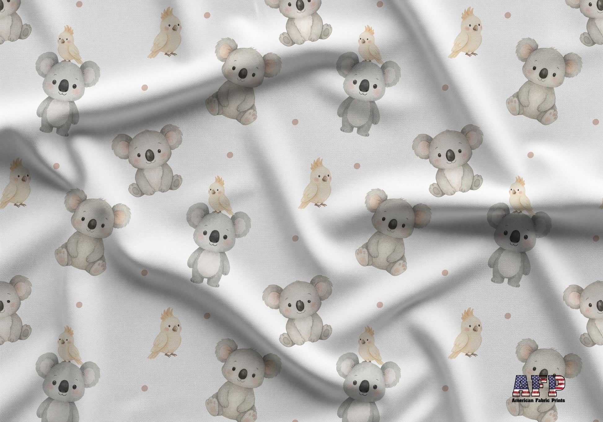 Koalas and Parrots Fabric - Shop now at American Fabric Prints
