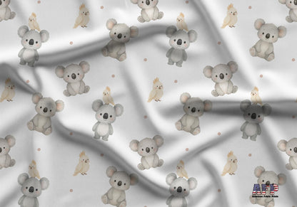 Koalas and Parrots Fabric - Shop now at American Fabric Prints