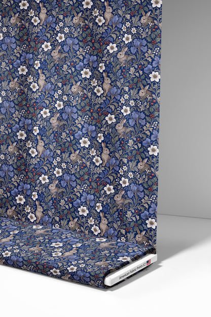 Vintage Floral Bunny Fabric - Shop now at American Fabric Prints