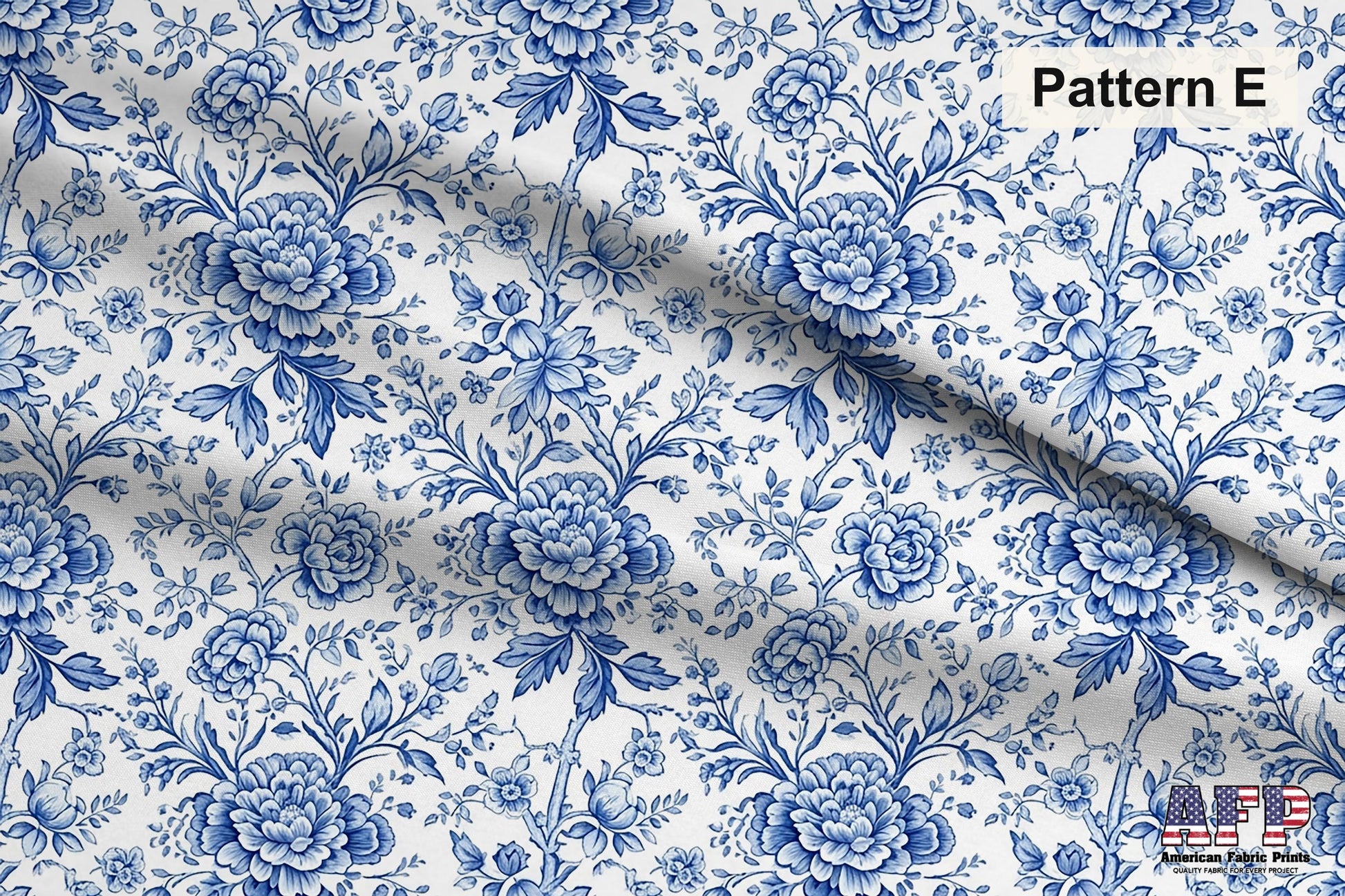 Blue Chinoiserie Toile De Jouy 3 Fabric Bundle Set - Shop now at American Fabric Prints