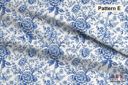 Blue Chinoiserie Toile De Jouy 3 Fabric Bundle Set - Shop now at American Fabric Prints