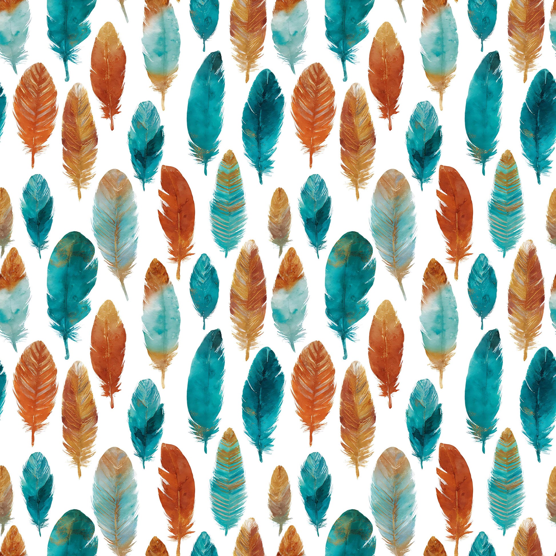 Boho Western Feathers Fabric - Shop now at American Fabric Prints