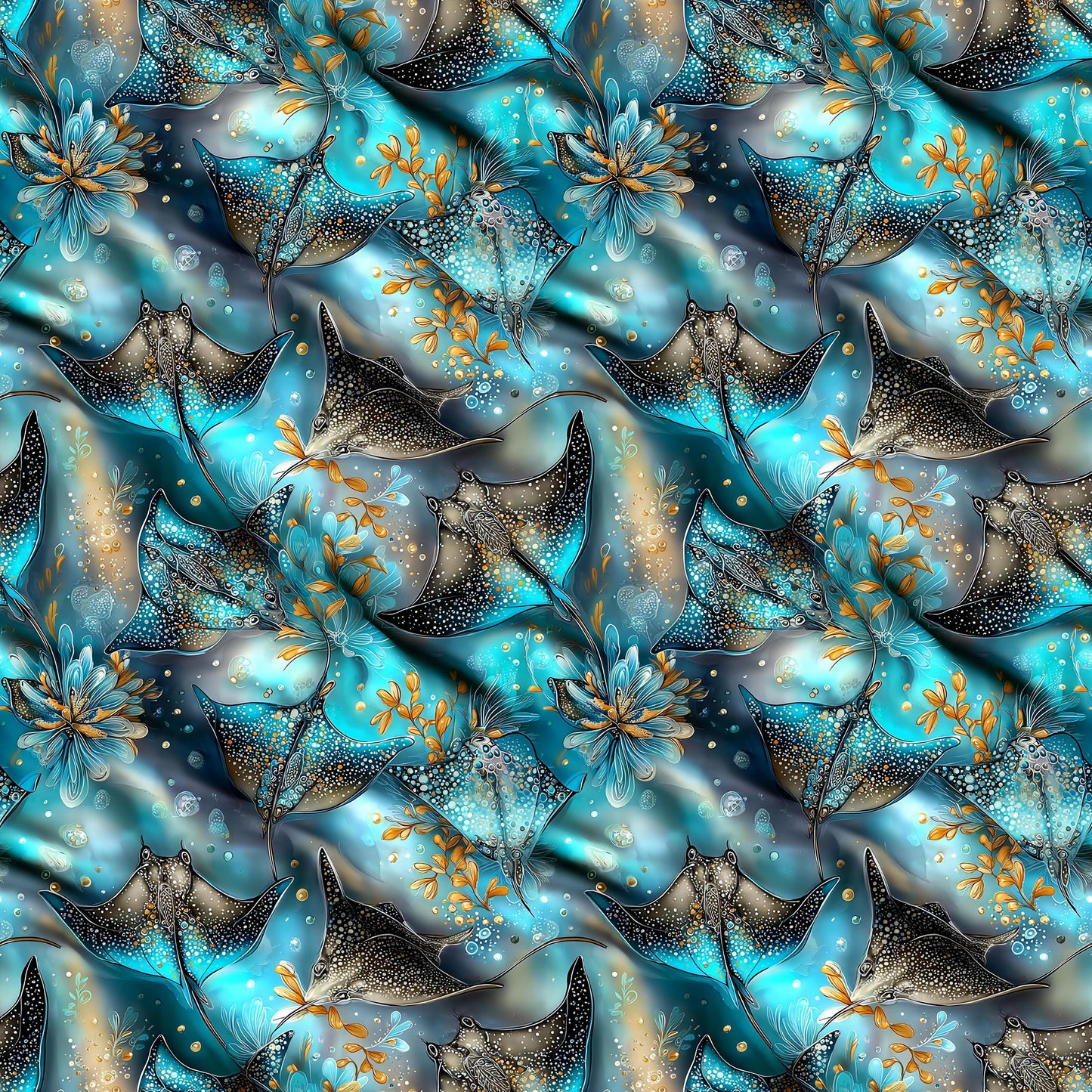 Mystical Stingrays Fabric - Shop now at American Fabric Prints