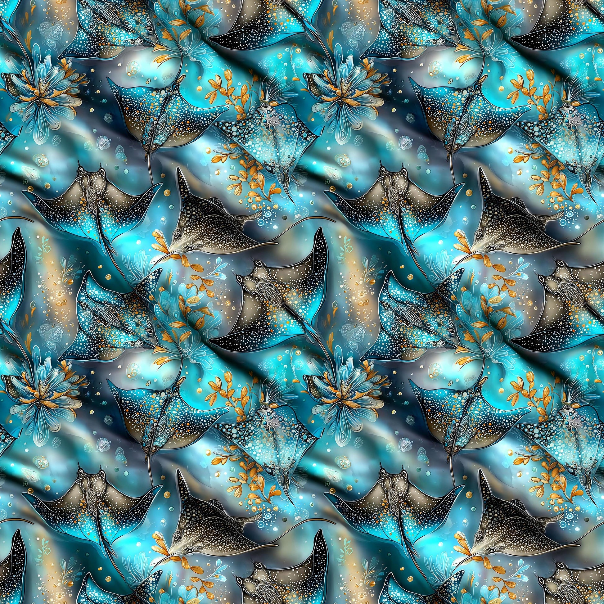 Mystical Stingrays Fabric - Shop now at American Fabric Prints