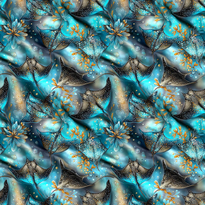 Mystical Stingrays Fabric - Shop now at American Fabric Prints