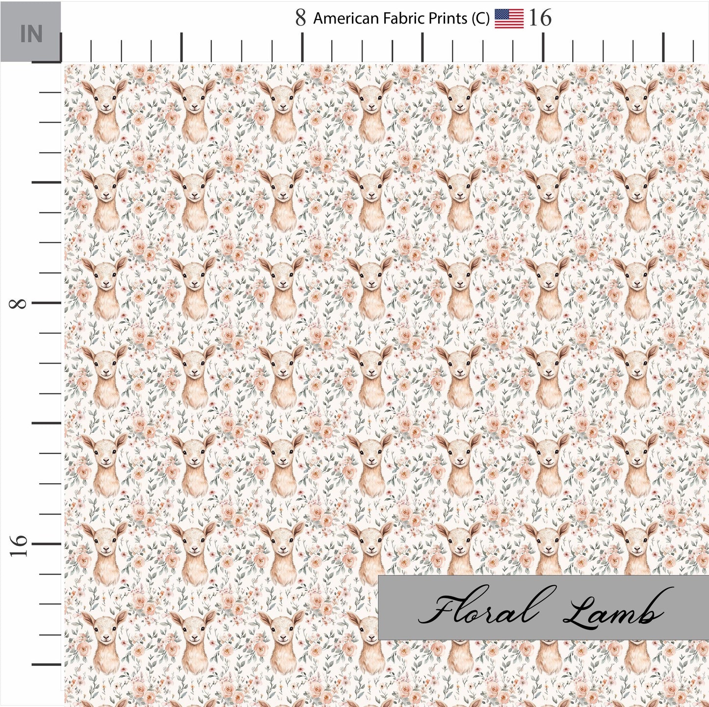 Floral Lamb Quilting Fabric | BOHO Theme | Made in the USA by American Fabric Prints