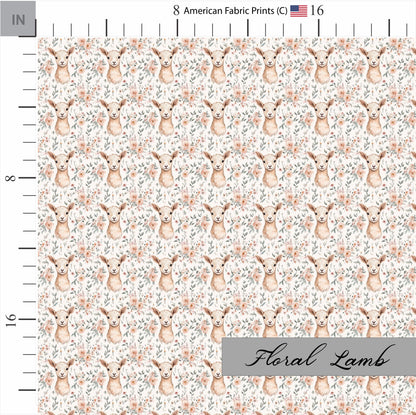 Floral Lamb Quilting Fabric | BOHO Theme | Made in the USA by American Fabric Prints