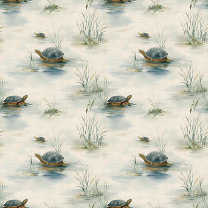 Pond Of Turtles Fabric - Shop now at American Fabric Prints