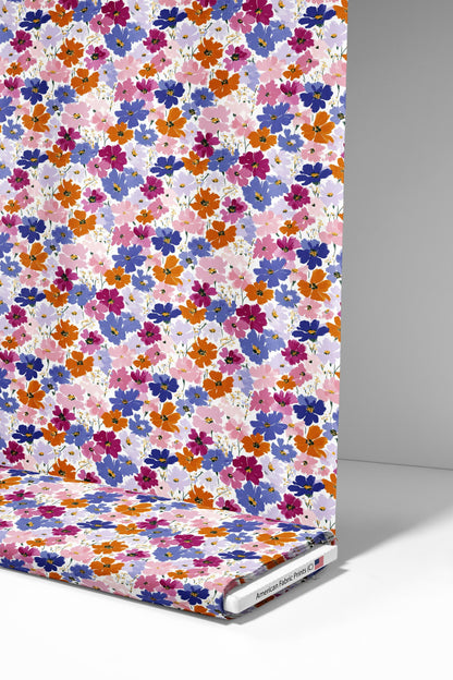 Bold Retro Floral Fabric - Shop now at American Fabric Prints