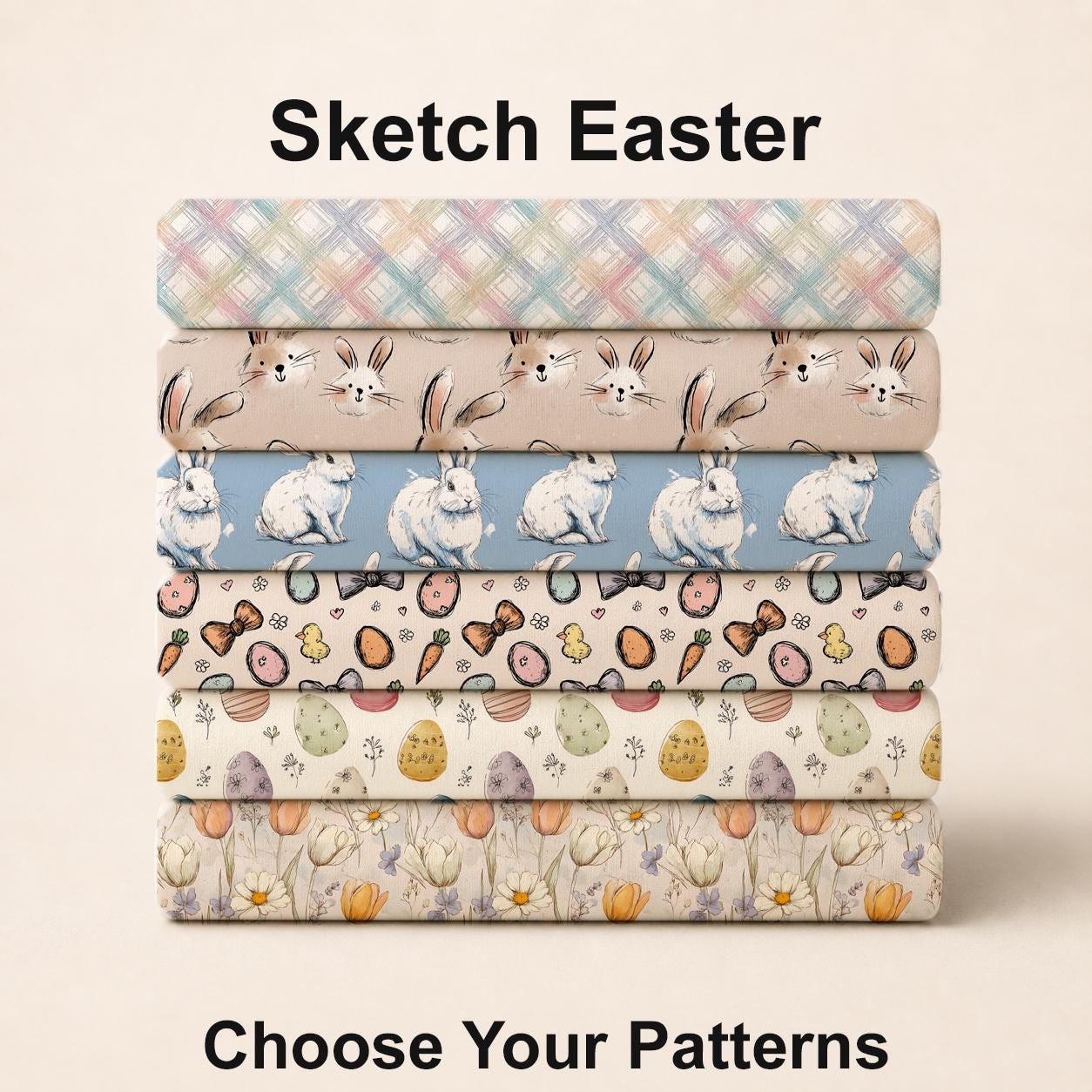 Sketch Easter Fabric Bundle Set - Shop now at American Fabric Prints