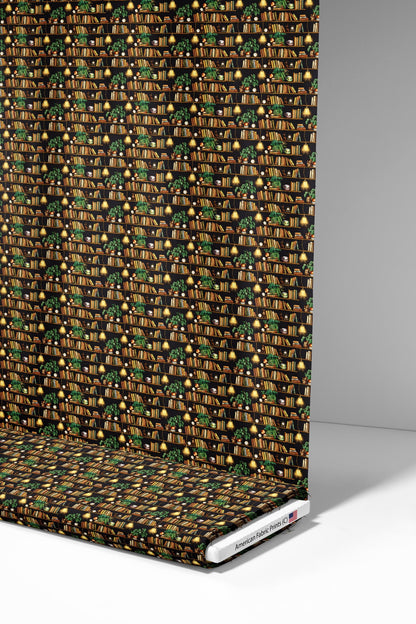 Green Library Fabric - Shop now at American Fabric Prints