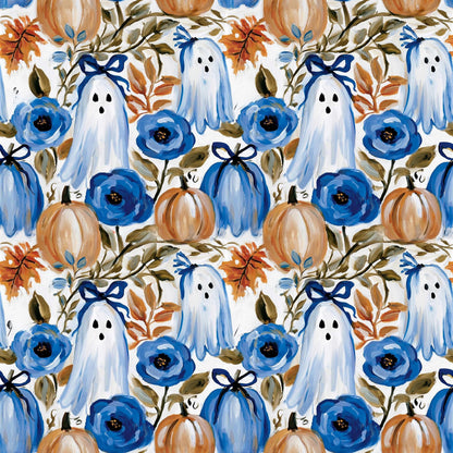 Preppy Halloween Ghosts Fabric - Shop now at American Fabric Prints