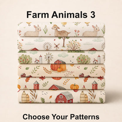 Farm Animals Fabric Set 3. Choose Your Patterns or Choose them All! Shop now at American Fabric Prints.