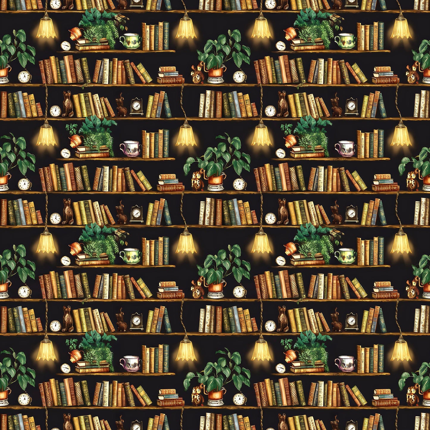 Green Library Fabric - Shop now at American Fabric Prints
