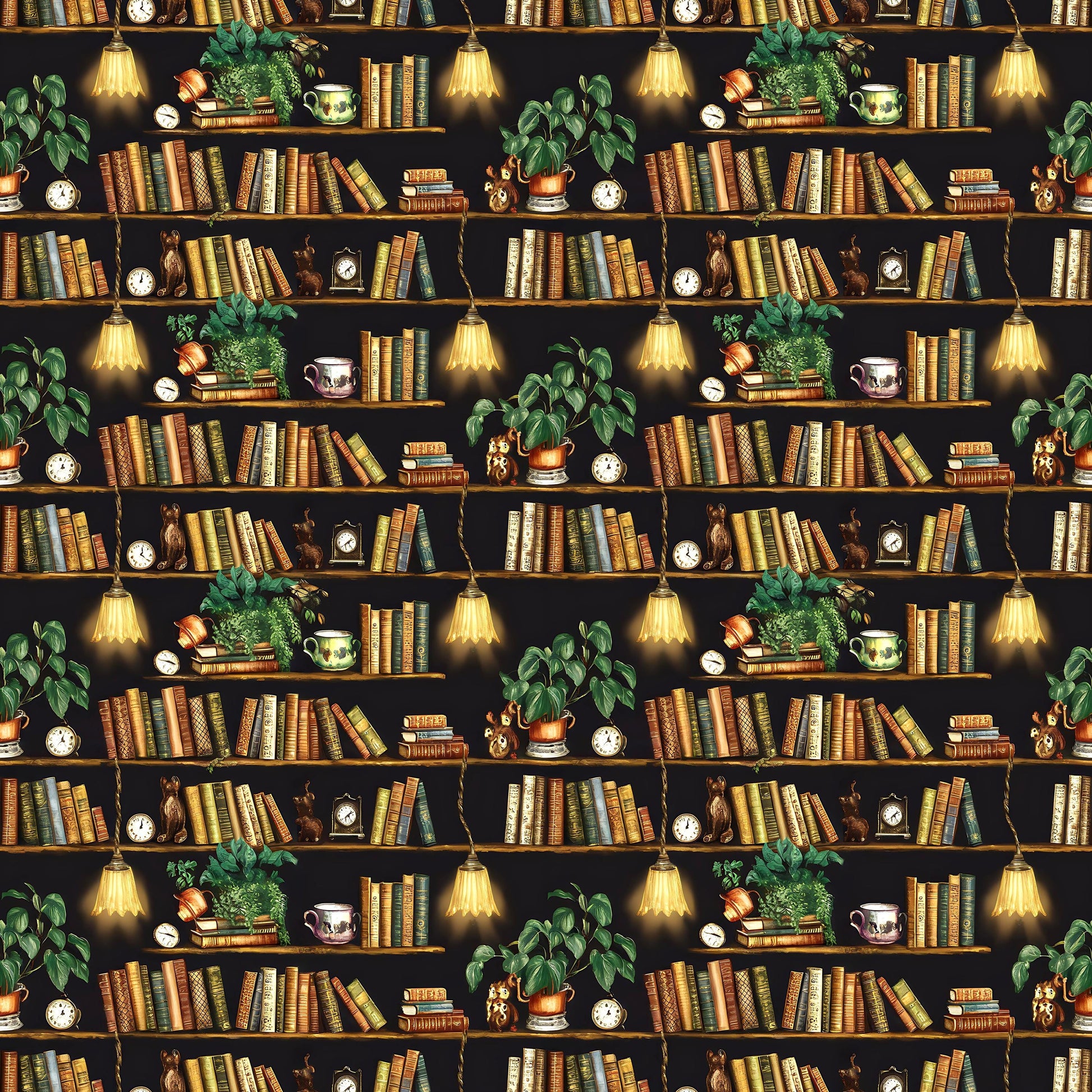 Green Library Fabric - Shop now at American Fabric Prints
