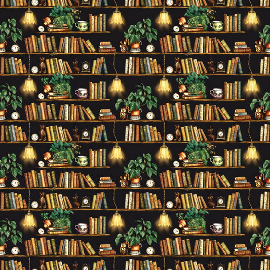 Green Library Fabric - Shop now at American Fabric Prints