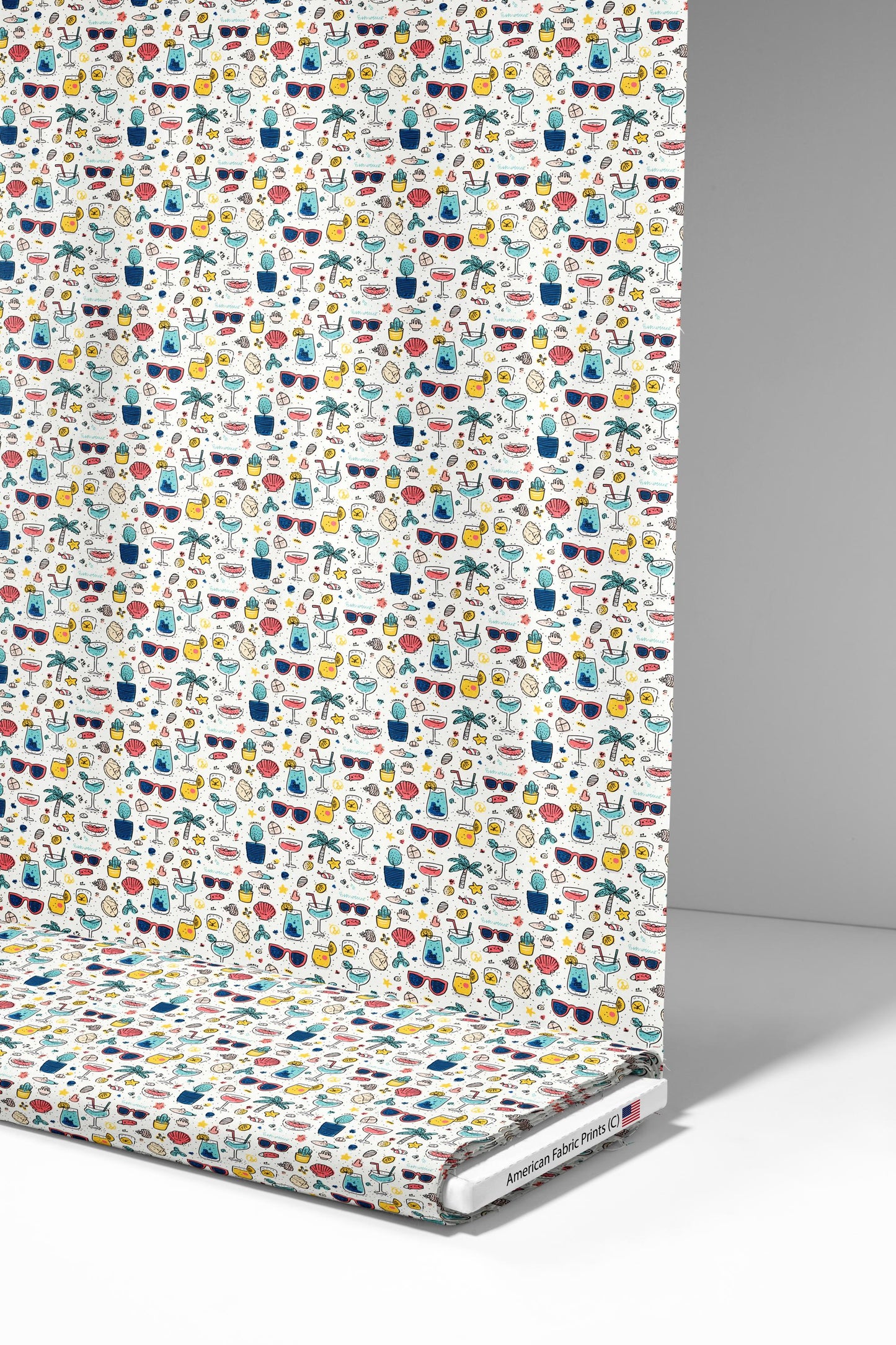Doodle Beach Fabric - Shop now at American Fabric Prints
