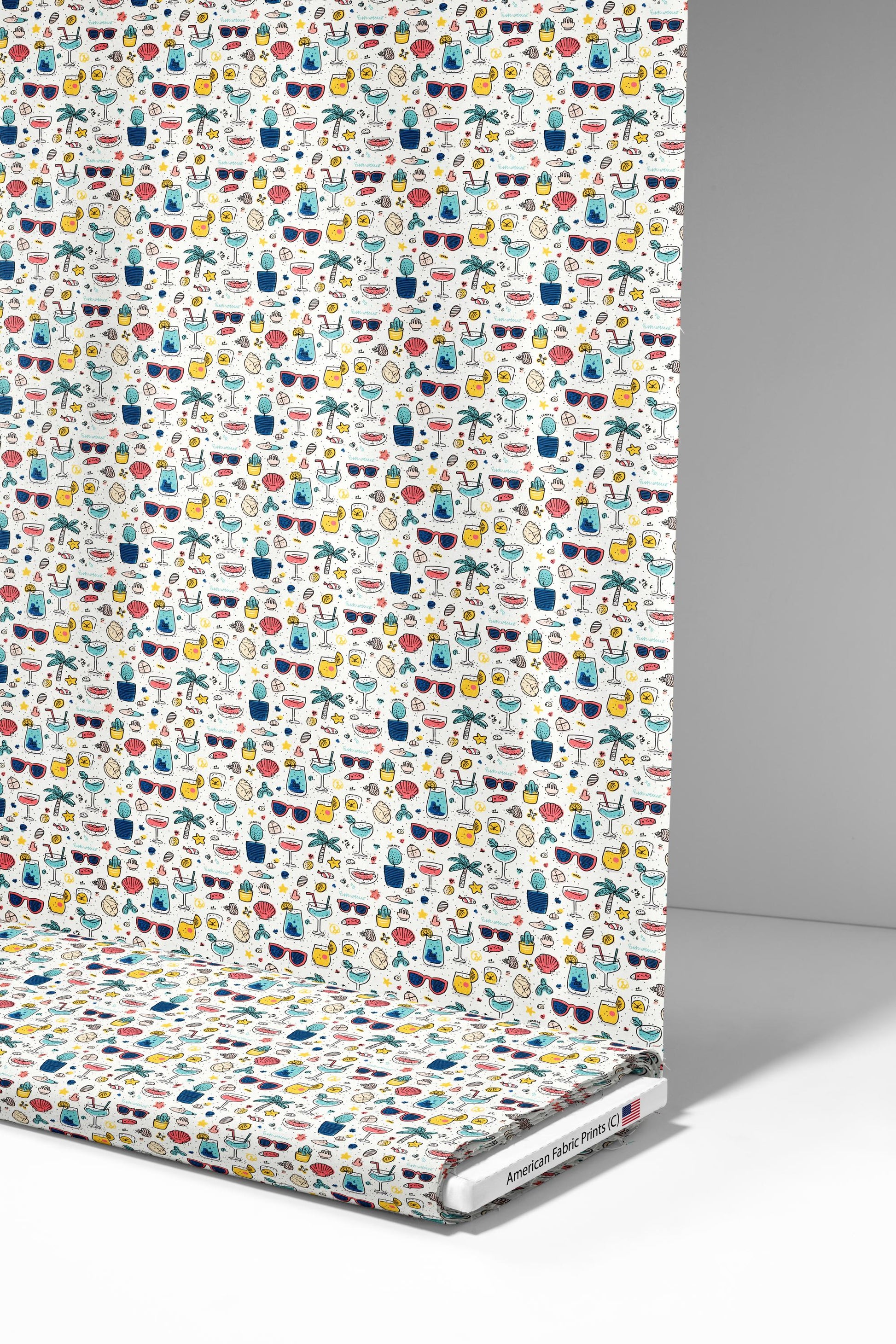 Doodle Beach Fabric - Shop now at American Fabric Prints