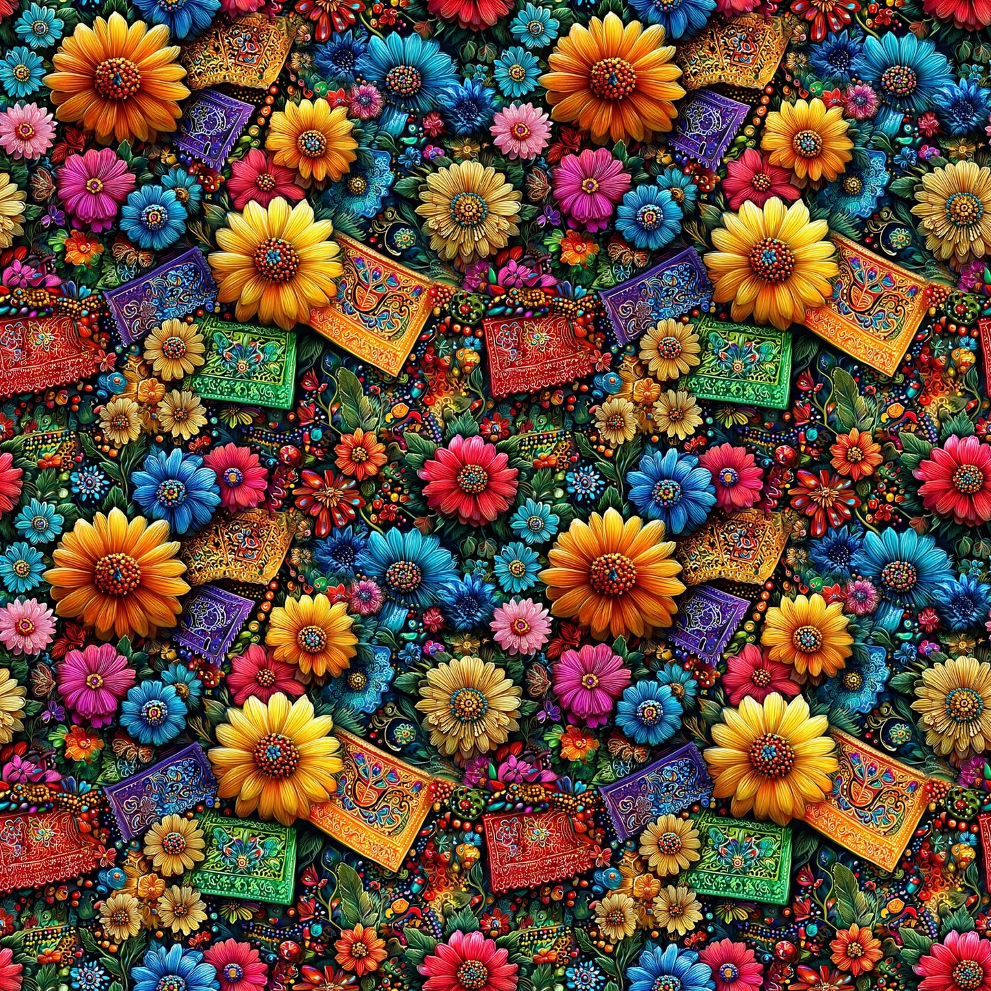 Fiesta Flowers Fabric - Shop now at American Fabric Prints