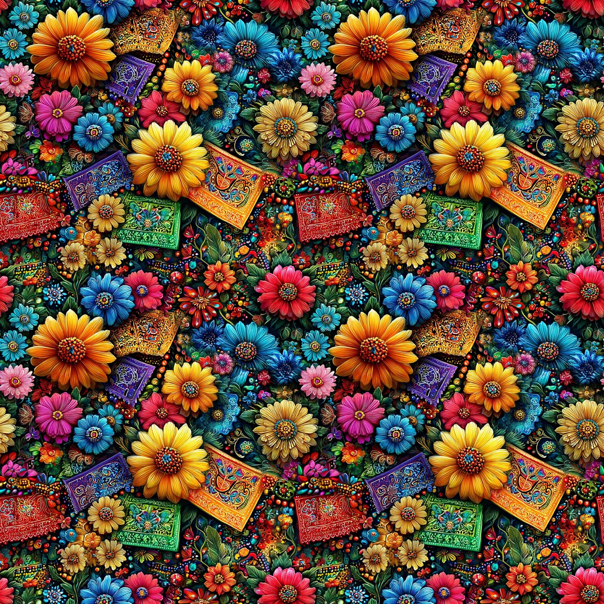 Fiesta Flowers Fabric - Shop now at American Fabric Prints