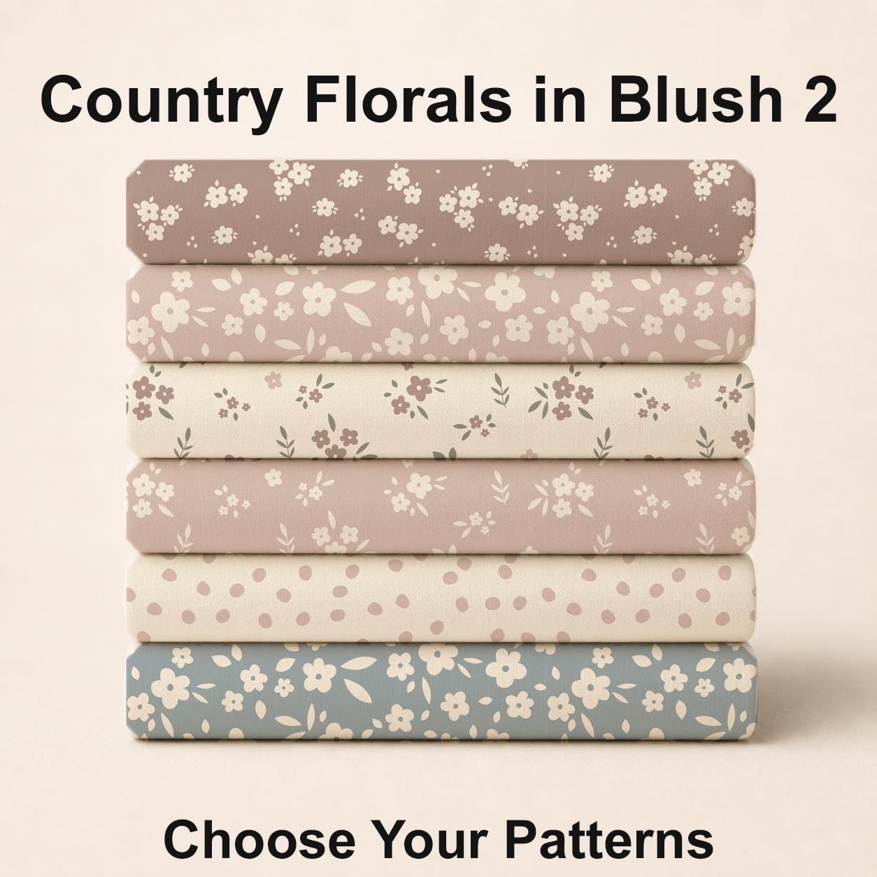 Country Florals in Blush 2 Fabric Bundle Set - Shop now at American Fabric Prints