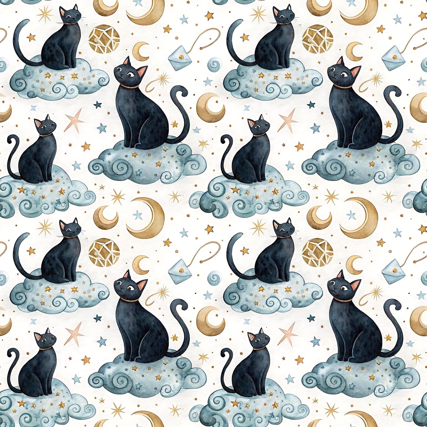 Good Night Cat Fabric - Shop now at American Fabric Prints