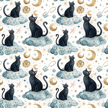 Good Night Cat Fabric - Shop now at American Fabric Prints