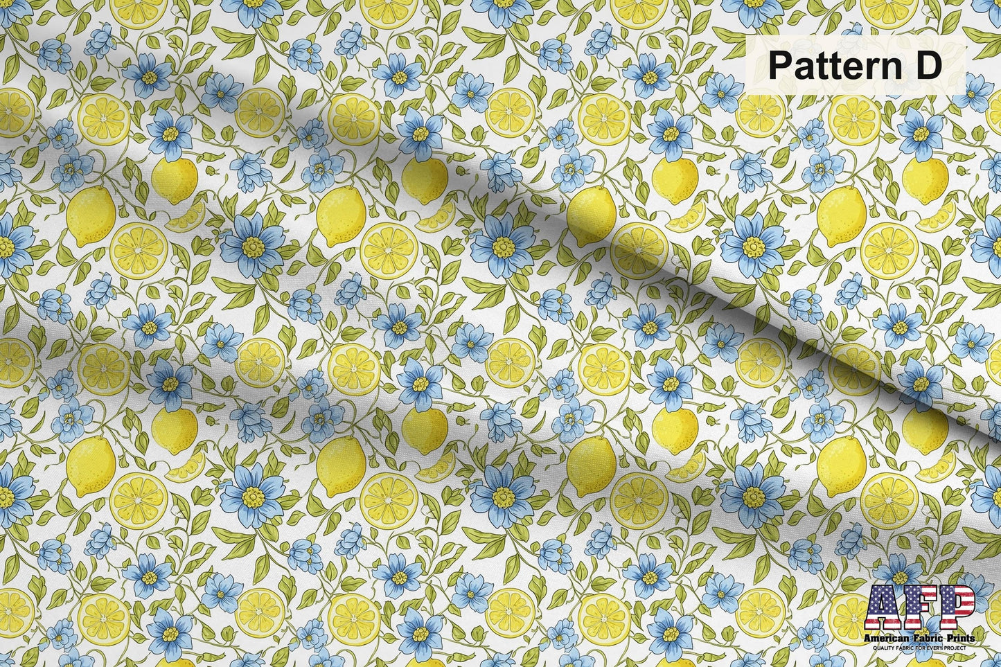 Lemons + Blue 2 Fabric Bundle Set - Shop now at American Fabric Prints
