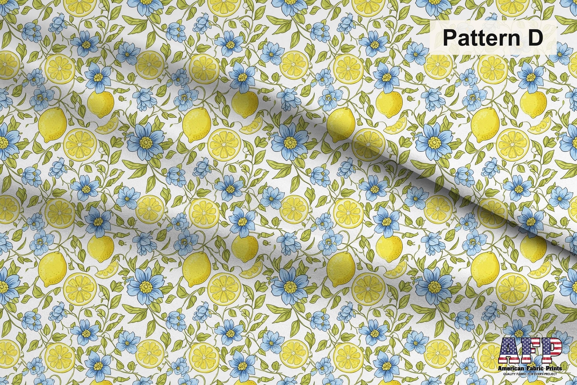Lemons + Blue 2 Fabric Bundle Set - Shop now at American Fabric Prints