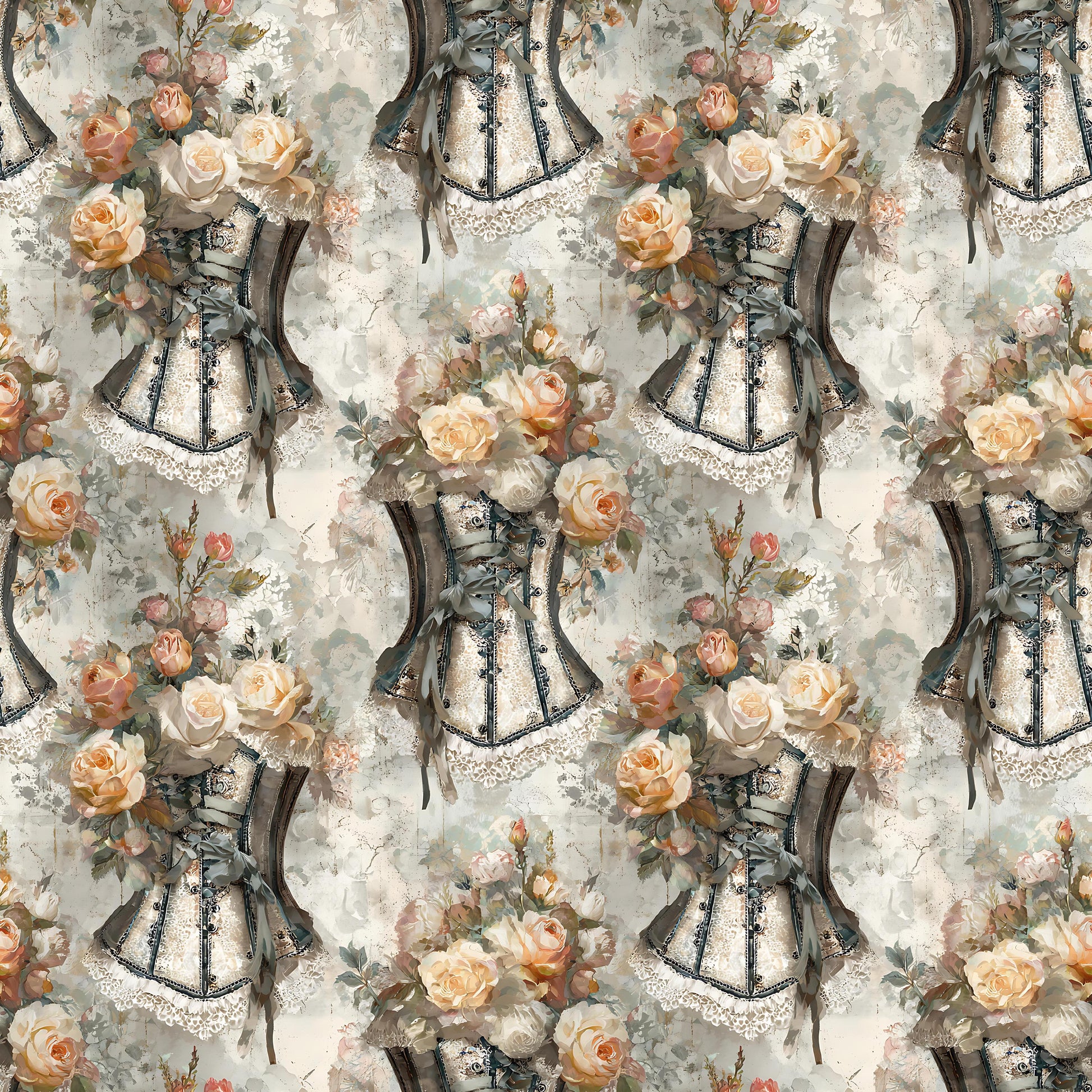 Victorian Shabby Chic Corset Fabric - Shop now at American Fabric Prints