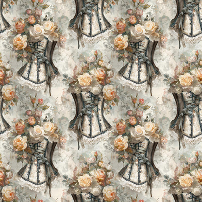 Victorian Shabby Chic Corset Fabric - Shop now at American Fabric Prints