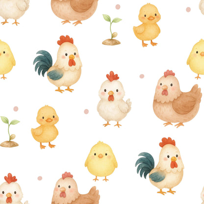 Farmyard Chicks Fabric - Shop now at American Fabric Prints