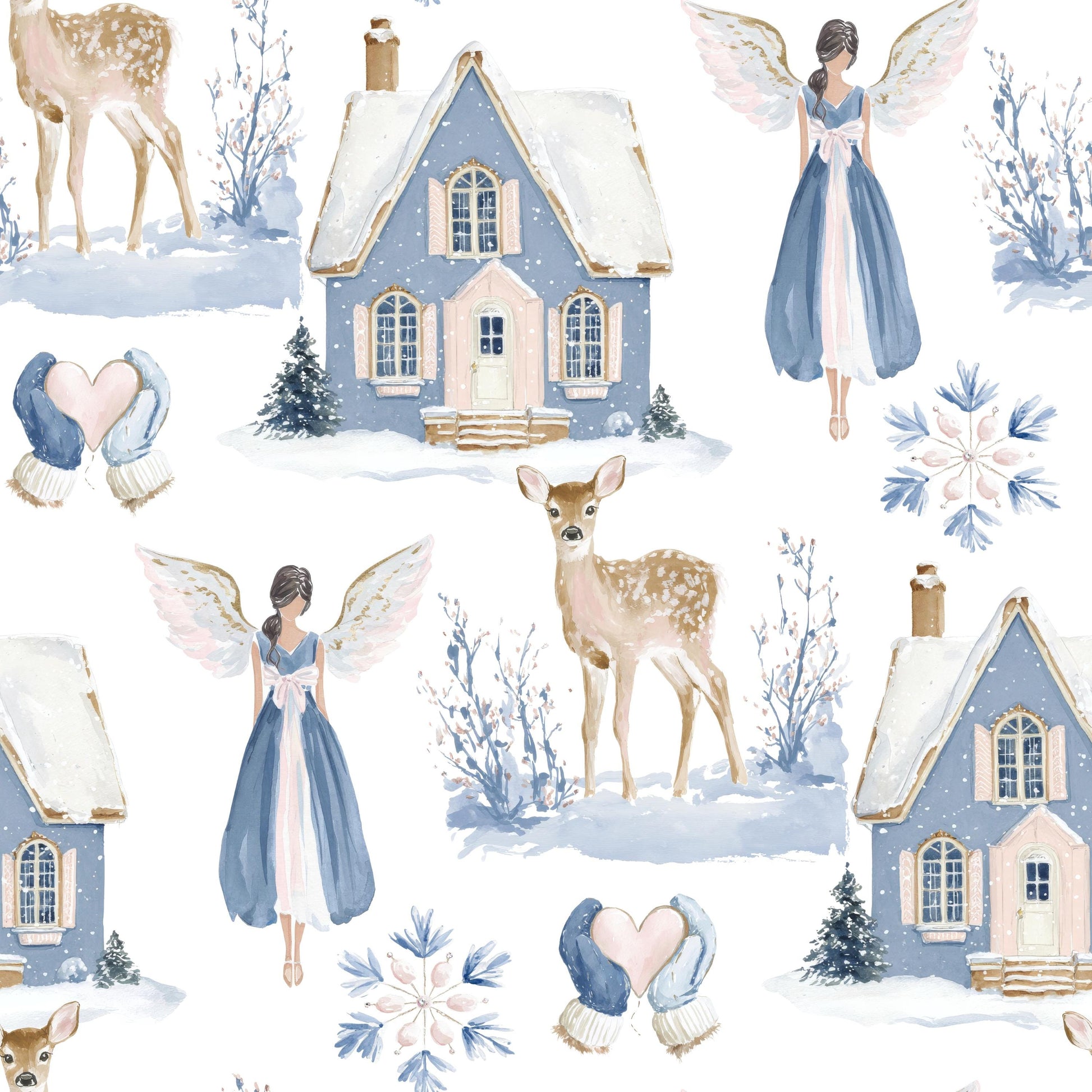 Blue Winter Fabric - Shop now at American Fabric Prints