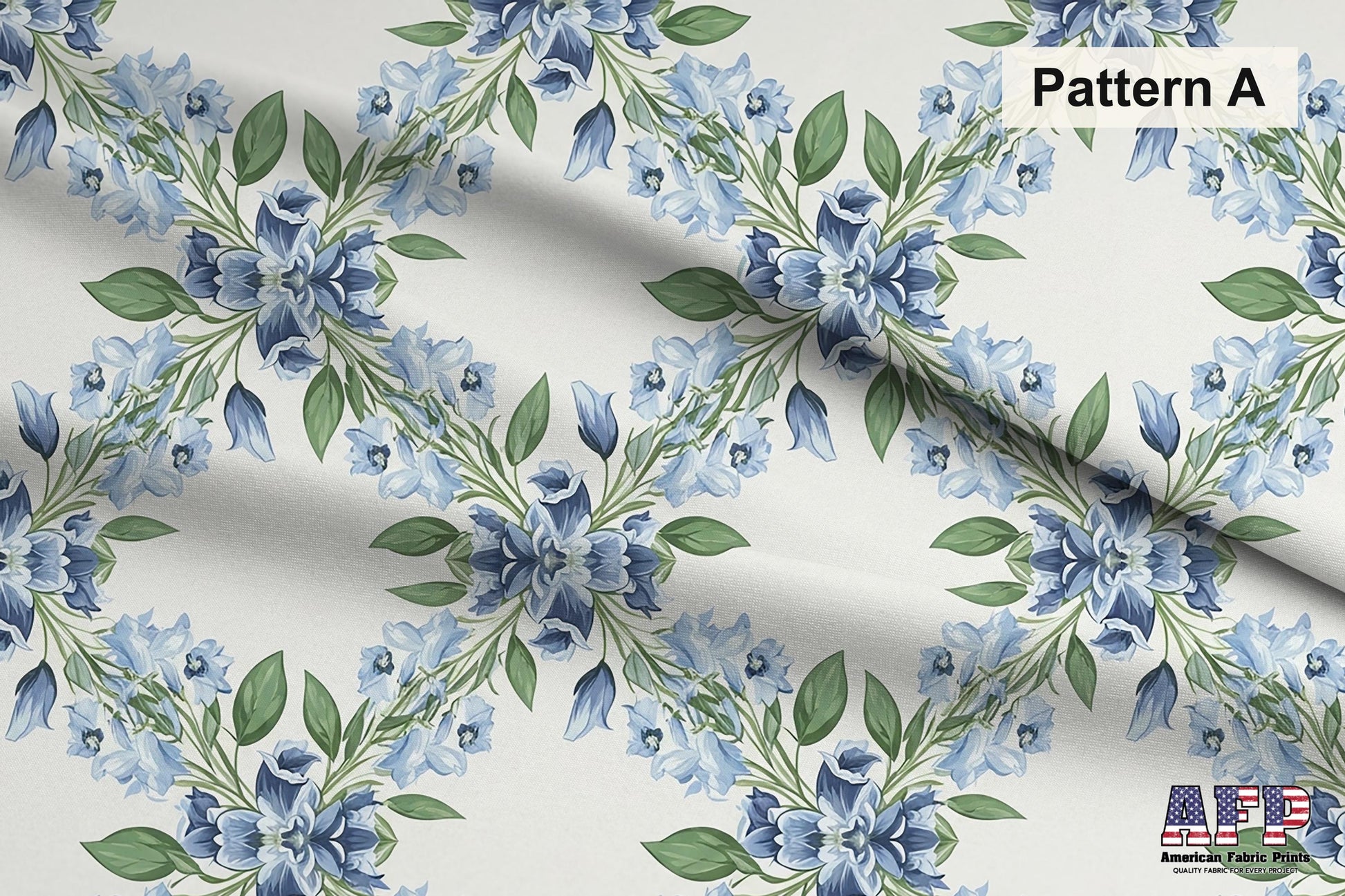 Blue Floral 1 Fabric Bundle Set - Shop now at American Fabric Prints