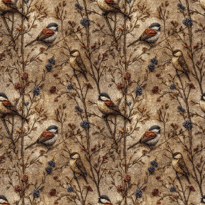 Primitive Folk Art Birds Fabric - Shop now at American Fabric Prints