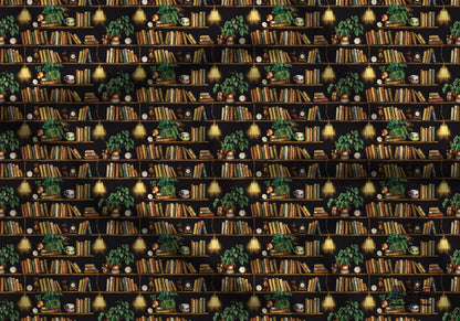 Green Library Fabric - Shop now at American Fabric Prints