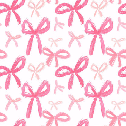Sketchy Pink Bows Fabric - Shop now at American Fabric Prints