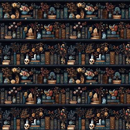 Dark Books Fabric - Shop now at American Fabric Prints