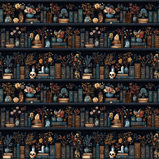 Dark Books Fabric - Shop now at American Fabric Prints