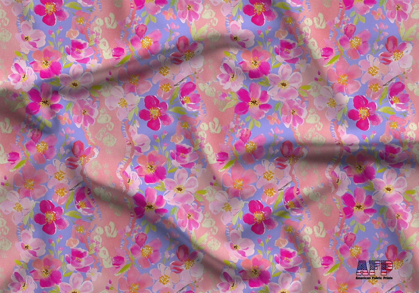 Bold Pink Floral Fabric - Shop now at American Fabric Prints