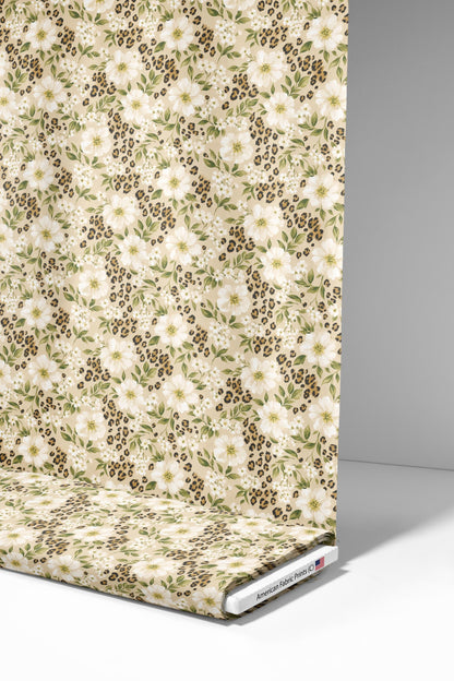 Leopard+Flowers Fabric - Shop now at American Fabric Prints