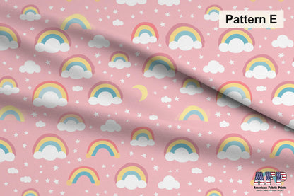 Bears, Clouds, & Stars Fabric Set.  Choose Your Patterns. Pattern E shown. Shop now at American Fabric Prints.