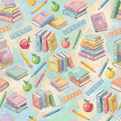 Back To School Pastel Fabric - Shop now at American Fabric Prints